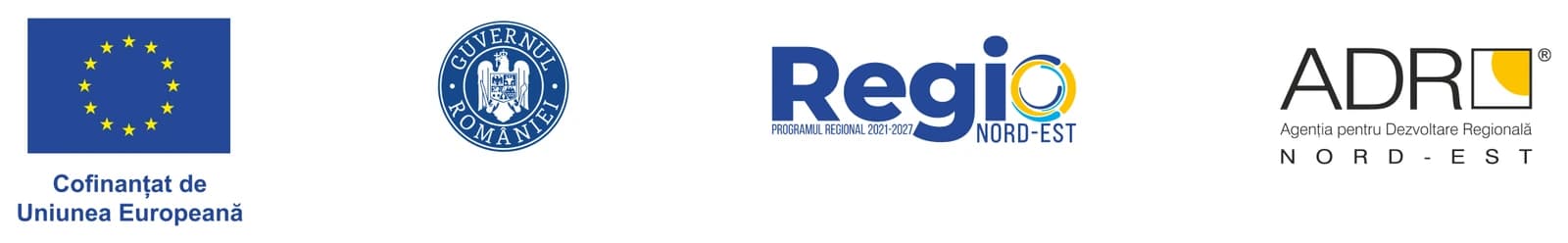 Cofinanțat de Uniunea Europeană · Guvernul României · Regio – Programul Regional Nord-Est 2021–2027 · Agenția pentru Dezvoltare Regională Nord-Est